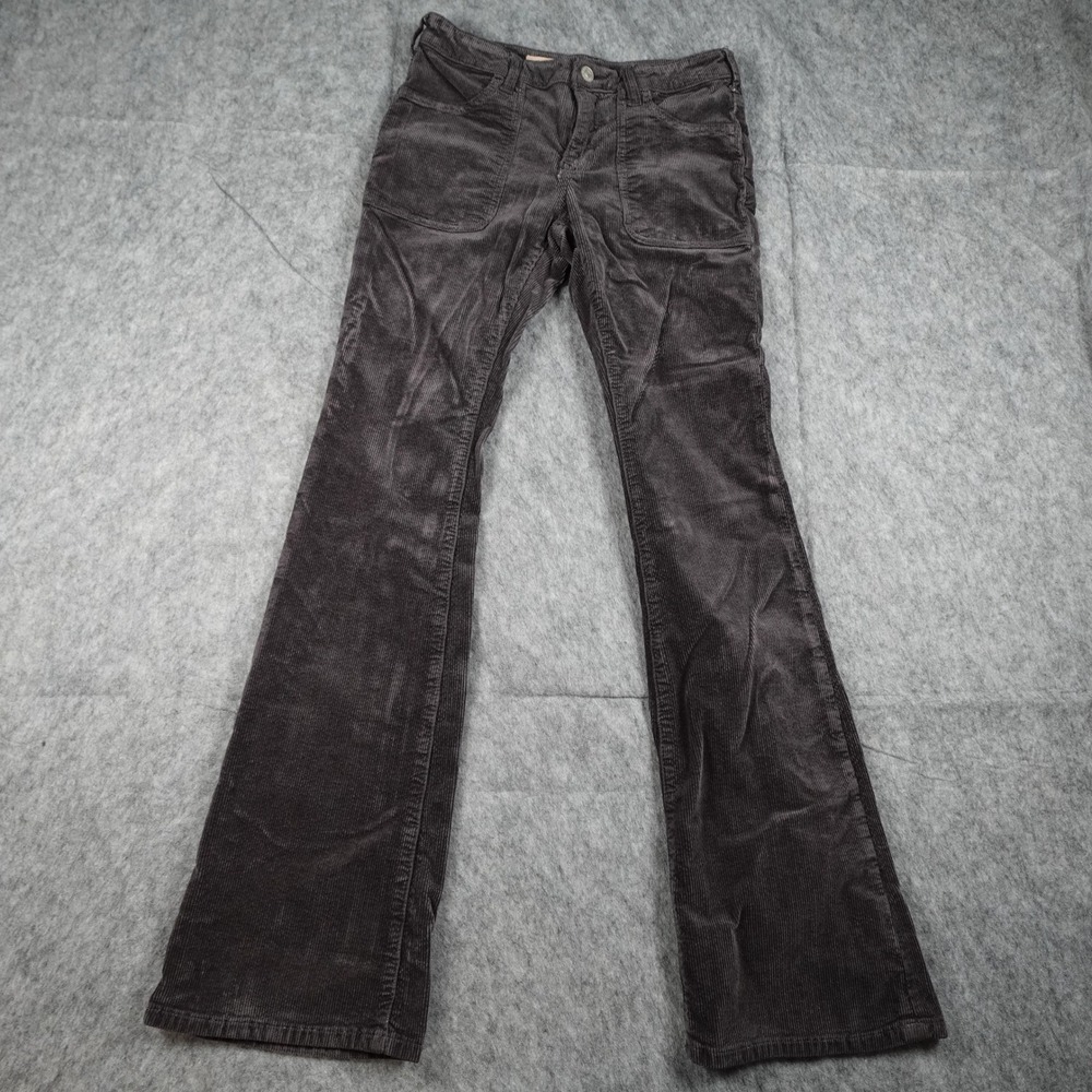 Anthropologie Pilcro Pants Women 26 Brown The Icon Corduroy Flare Patch Pocket